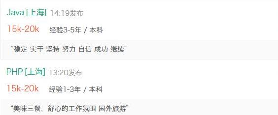 java和php薪資待遇